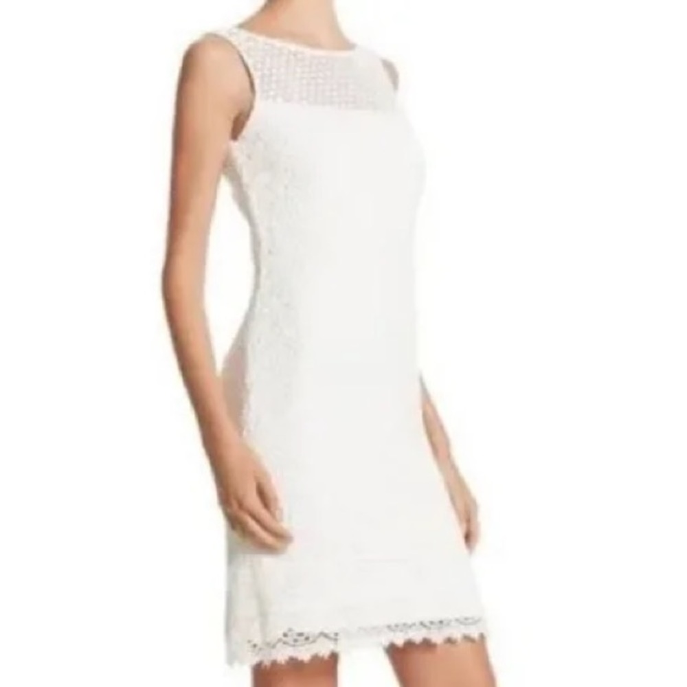 White House Black Market eyelet sleeveless shift dress